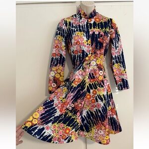 Vibrant Floral Long Sleeve Dress